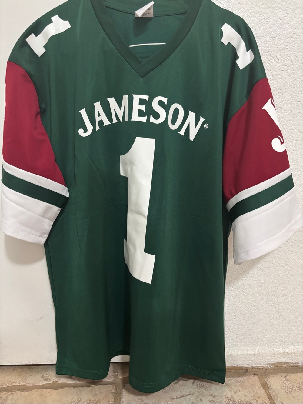 Jameson Green & Maroon Number 1 Jersey Irish whiskey medium NWOT football rare